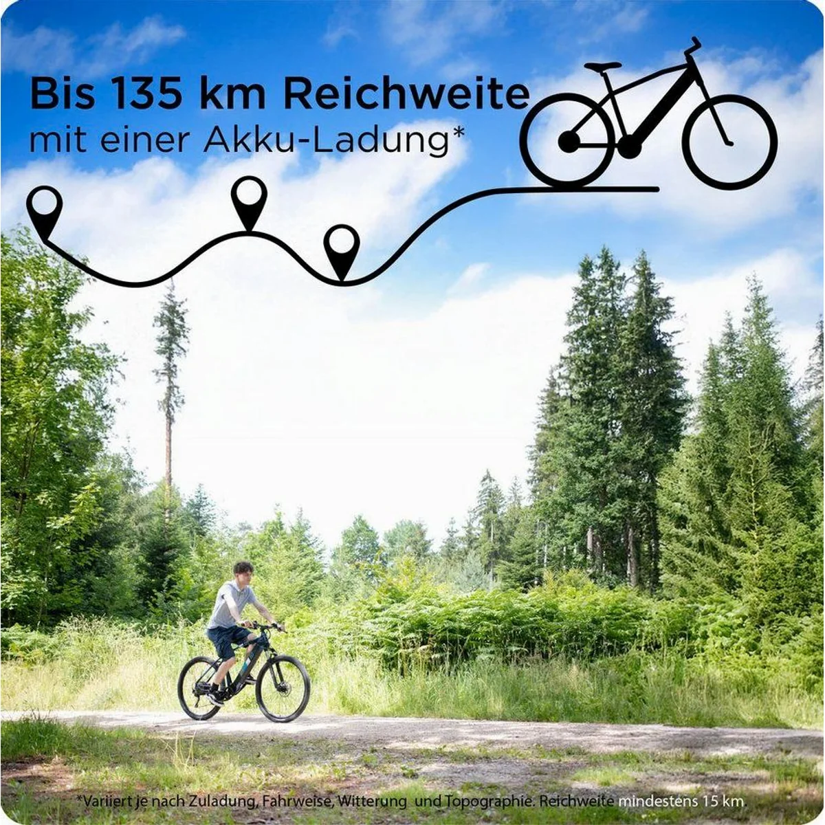 Zündapp Z808 E-Bike Mountainbike, 10-Gang Shimano Deore, 550 Wh Akku, vielseitig einsetzbar 2