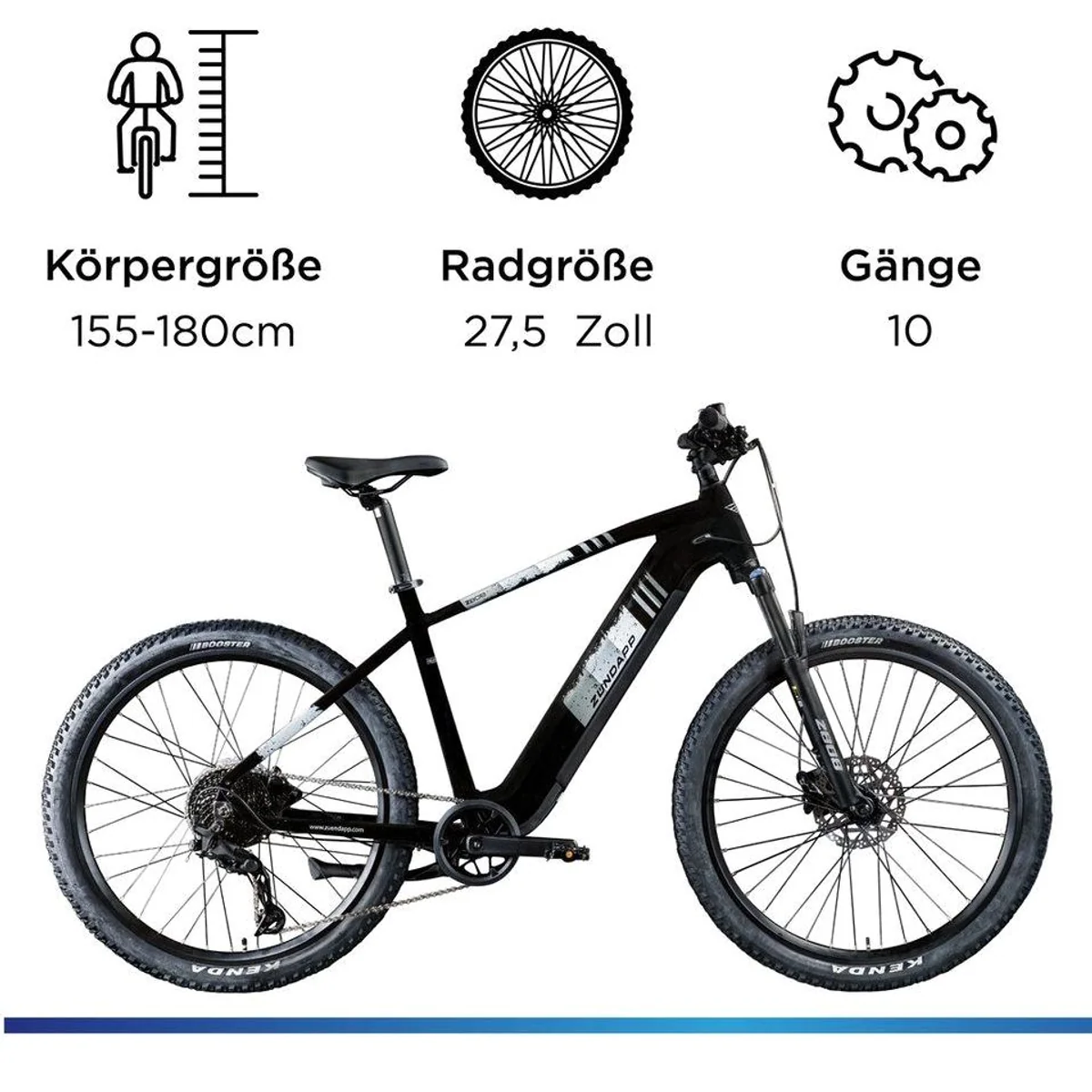 Zündapp Z808 E-Bike Mountainbike, 10-Gang Shimano Deore, 550 Wh Akku, vielseitig einsetzbar 3