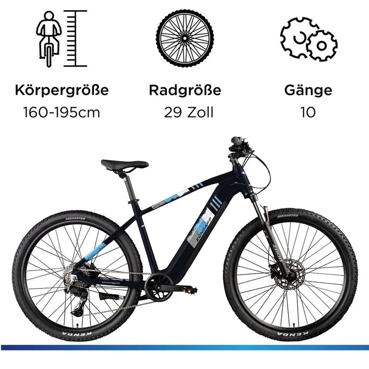 Zündapp Z808 E-Bike Mountainbike, kraftvoller Heckmotor, Shimano Deore 10-Gang-Schaltung 3