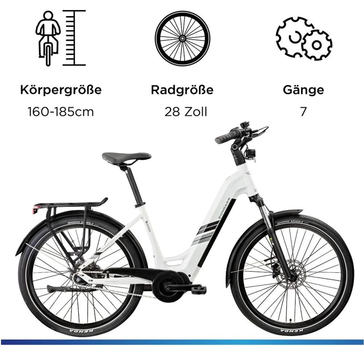 Zündapp E-Bike Cityrad X885, 7-Gang Nabenschaltung, Mittelmotor, 550 Wh 3