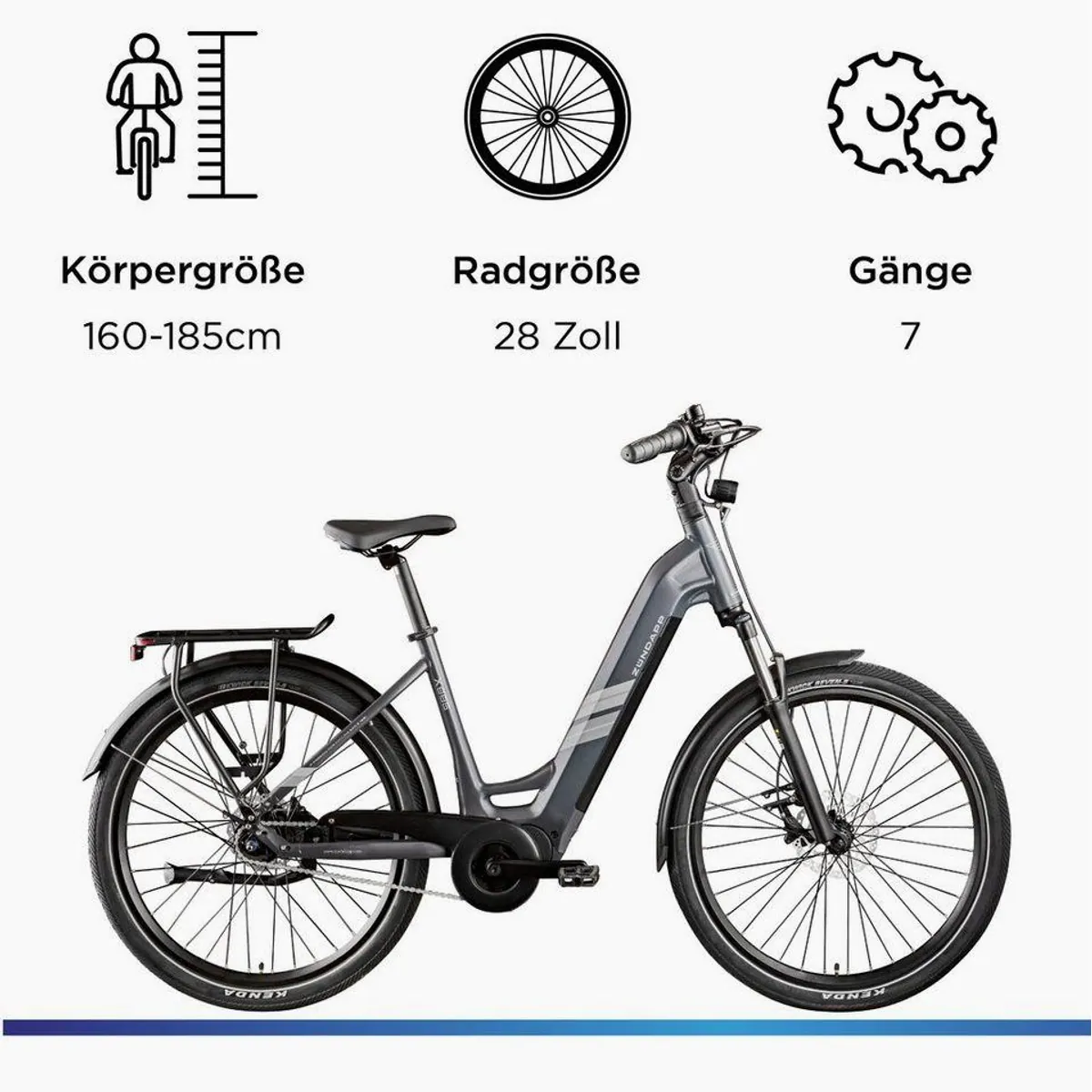 Zündapp E-Bike Cityrad X885, 7 Gang Nabenschaltung, Mittelmotor, 550 Wh 3